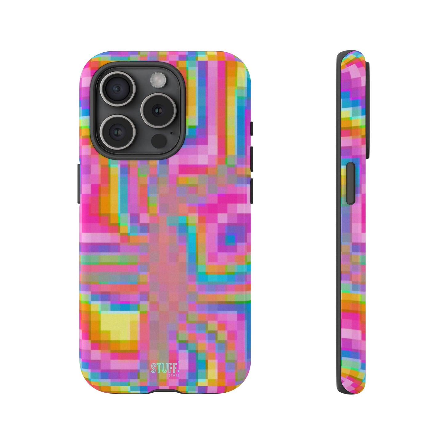 Pixel Case | Coque résistante double protection anti-choc - Motif pixels colorés