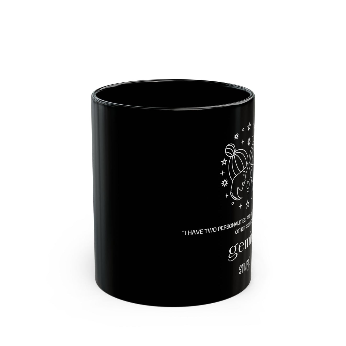 Gémeaux | Mug noir en céramique avec signe astrologique et phrase drôle – 330ml / 440ml