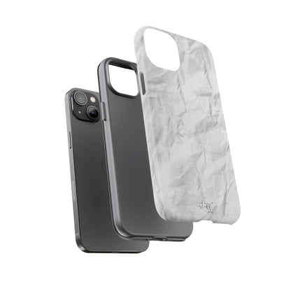 Crinkled Case | Coque résistante double protection anti-choc Effet Papier Froissé Mat