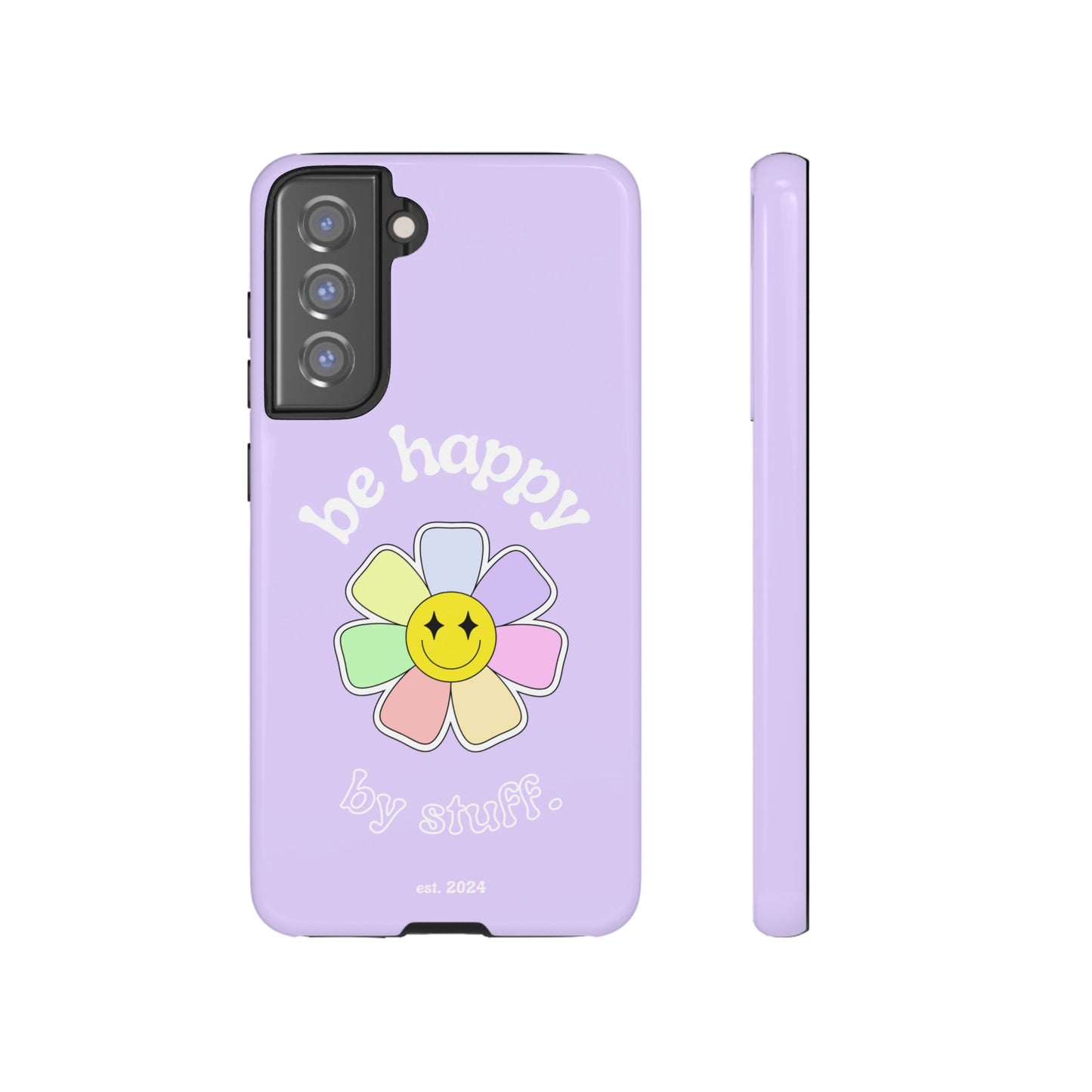 Be Happy Case | Coque résistante double protection avec Design Fleur Colorée