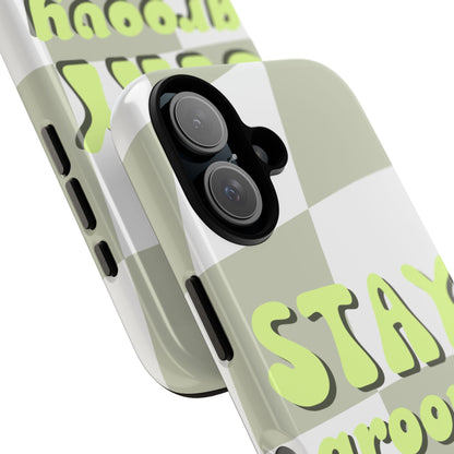 Groovy Case | Coque résistante double protection avec Design Rétro en Damier - Vert