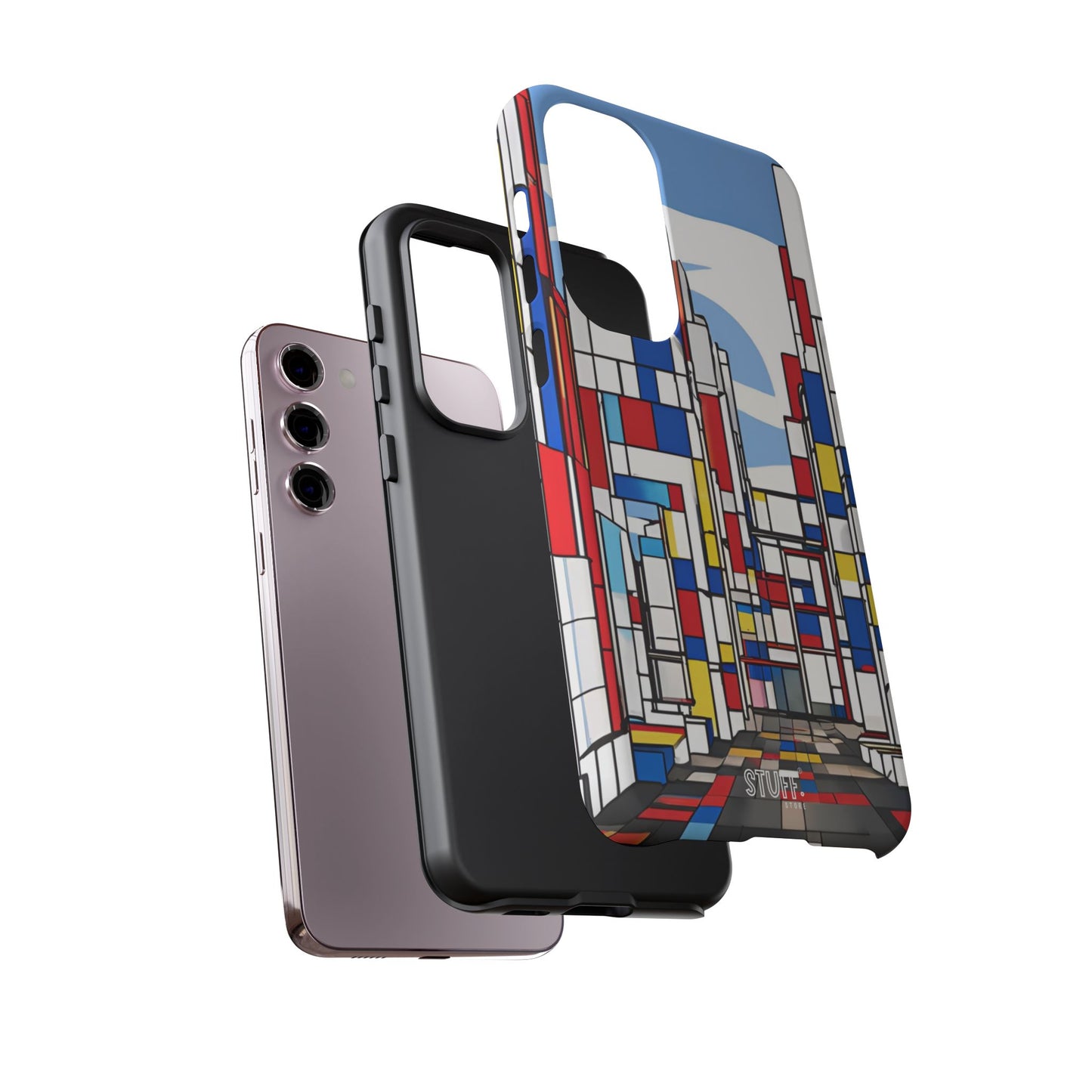 Square City | Coque résistante double protection - inspiration Mondrian