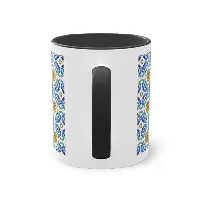 Azulejos Cup | Mug bicolore en céramique avec motif mosaïque méditerranéen – 330ml