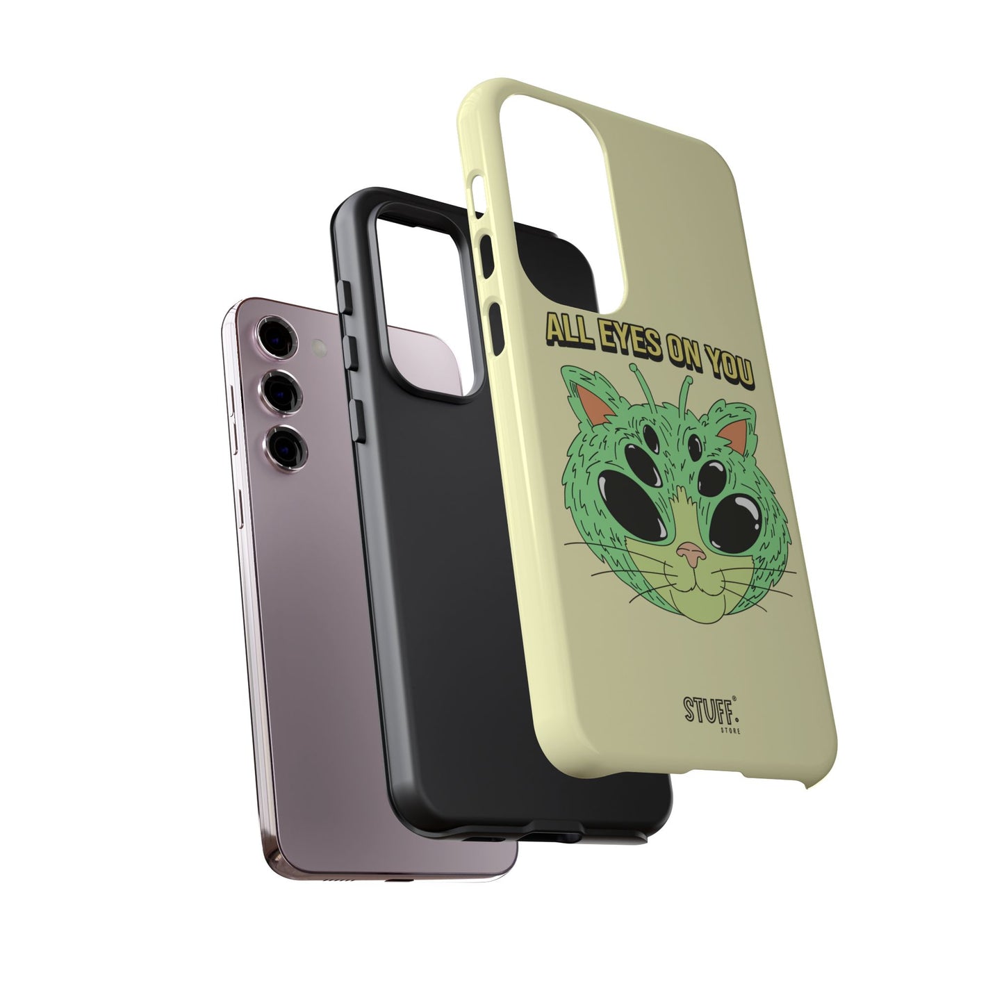 All Eyes on You Case | Coque résistante double protection avec Design Alien drôle