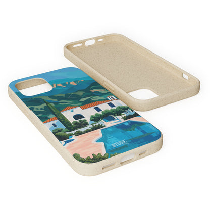 Summer Villa Case | Eco-Friendly Bamboo and Bioplastic Case with Summer Design - Available with Gift Packaging