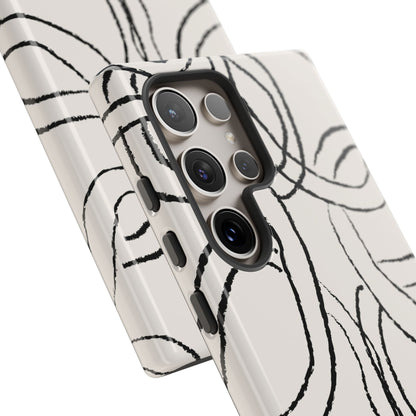 Doodly Case | Coque résistante double protection avec Design Gribouillis Minimaliste