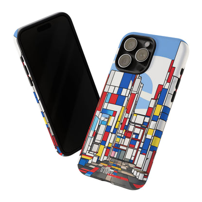 Square City | Coque résistante double protection - inspiration Mondrian
