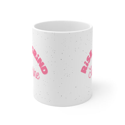 taza de levantarse y moler
