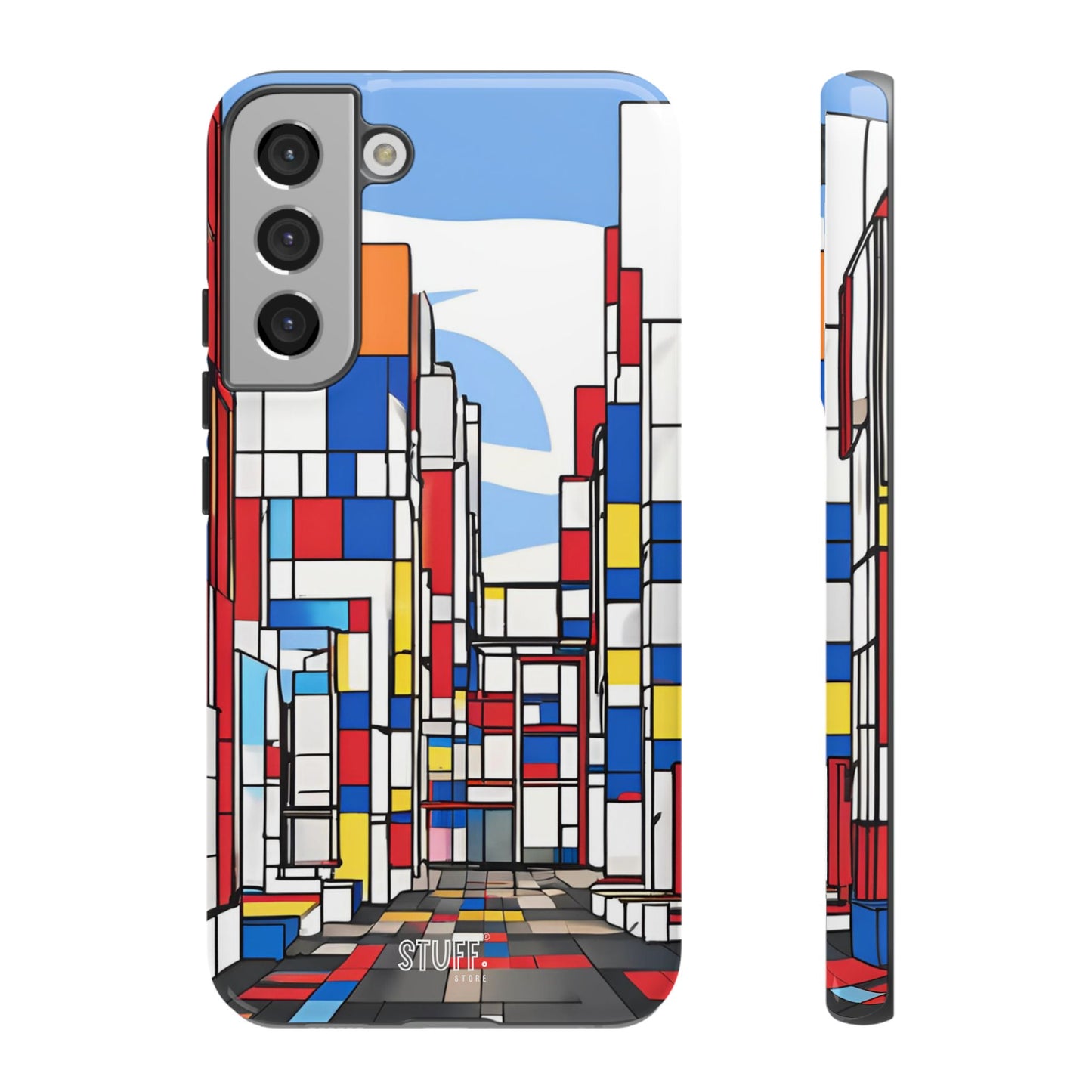 Square City | Coque résistante double protection - inspiration Mondrian