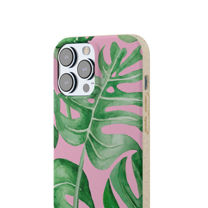 Monstera Case | Eco-Friendly Bamboo and Bioplastic Shell Monstera Leaves Pattern - Available with Gift Packaging