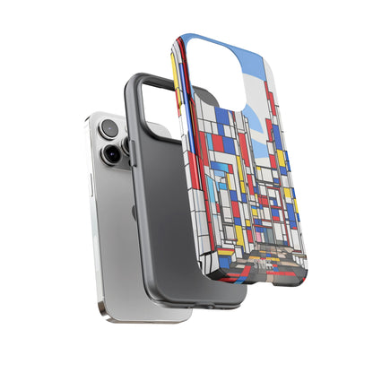 Square City | Coque résistante double protection - inspiration Mondrian