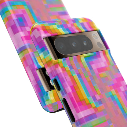 Pixel Case | Coque résistante double protection anti-choc - Motif pixels colorés