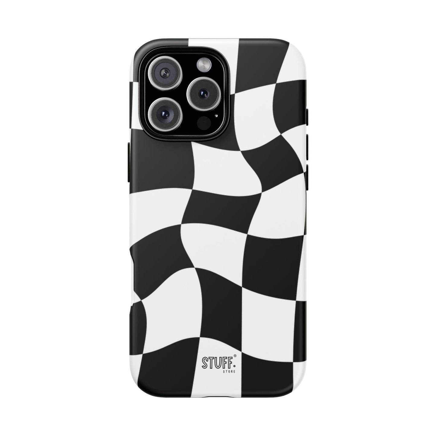 Checkers Case | Coque résistante double protection et Design en Damier déformé