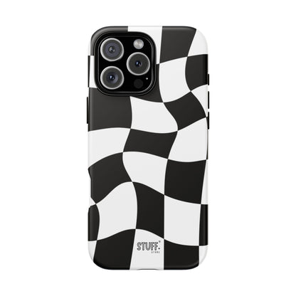 Checkers Case | Coque résistante double protection et Design en Damier déformé