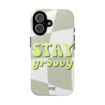 Groovy Case | Coque résistante double protection avec Design Rétro en Damier - Vert