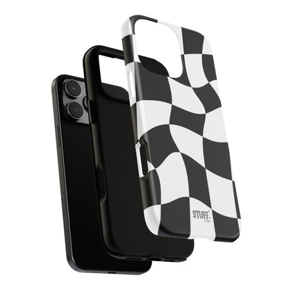 Checkers Case | Coque résistante double protection et Design en Damier déformé