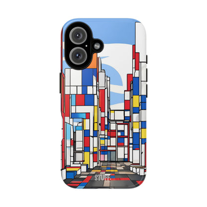 Square City | Coque résistante double protection - inspiration Mondrian