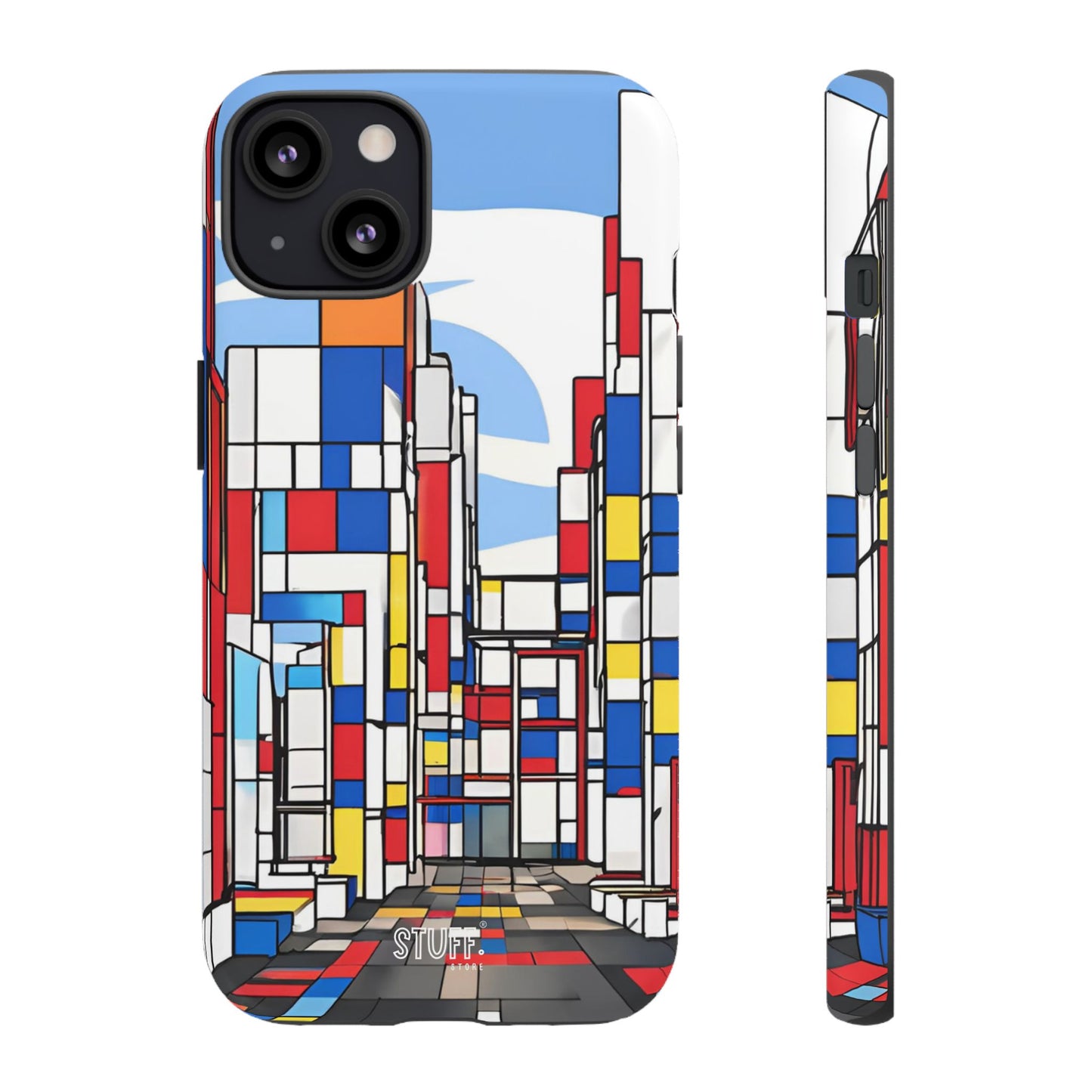 Square City | Coque résistante double protection - inspiration Mondrian