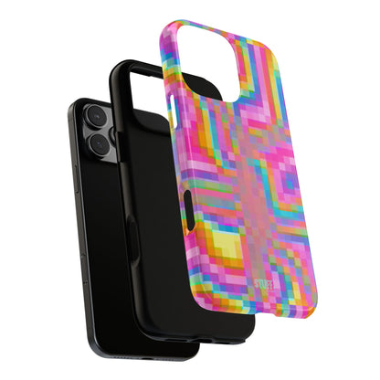 Pixel Case | Coque résistante double protection anti-choc - Motif pixels colorés