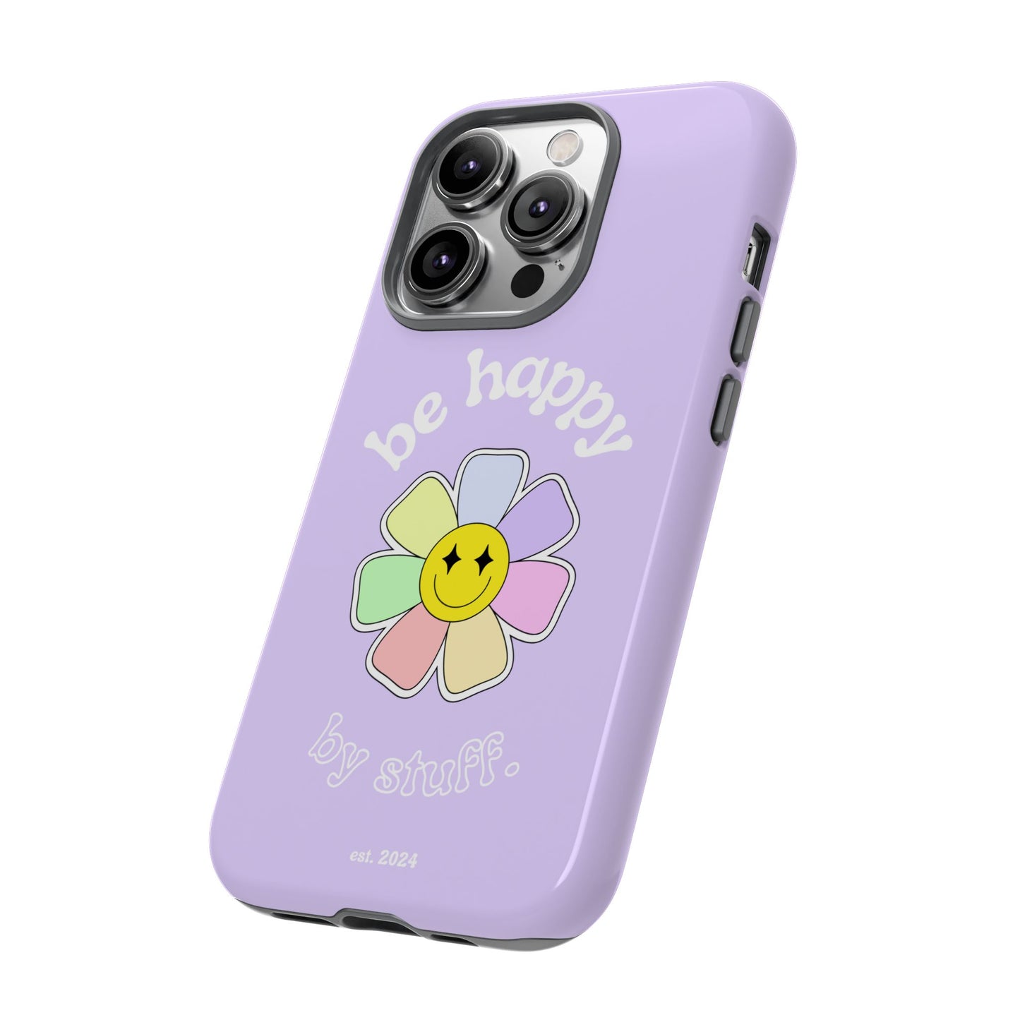 Be Happy Case | Coque résistante double protection avec Design Fleur Colorée