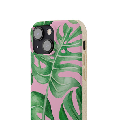 Monstera Case | Eco-Friendly Bamboo and Bioplastic Shell Monstera Leaves Pattern - Available with Gift Packaging