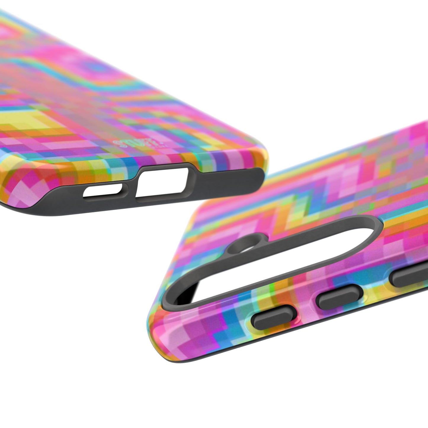 Pixel Case | Coque résistante double protection anti-choc - Motif pixels colorés