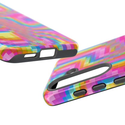 Pixel Case | Coque résistante double protection anti-choc - Motif pixels colorés