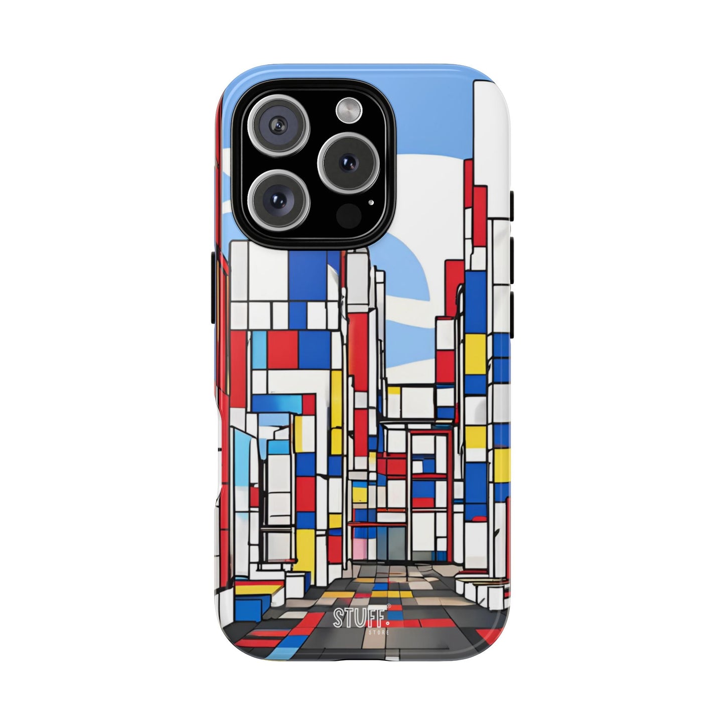 Square City | Coque résistante double protection - inspiration Mondrian