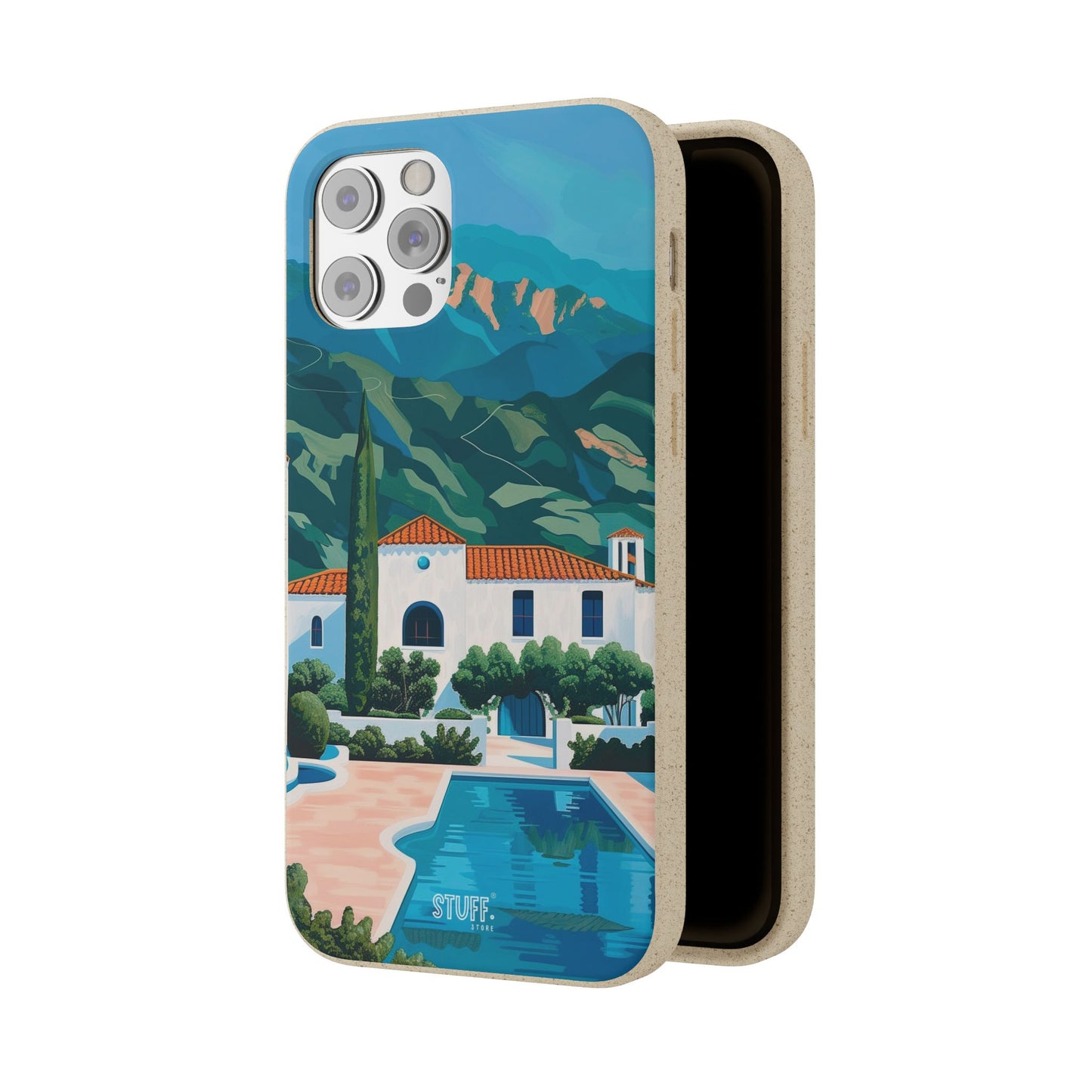 Summer Villa Case | Eco-Friendly Bamboo and Bioplastic Case with Summer Design - Available with Gift Packaging