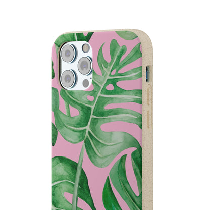 Monstera Case | Eco-Friendly Bamboo and Bioplastic Shell Monstera Leaves Pattern - Available with Gift Packaging