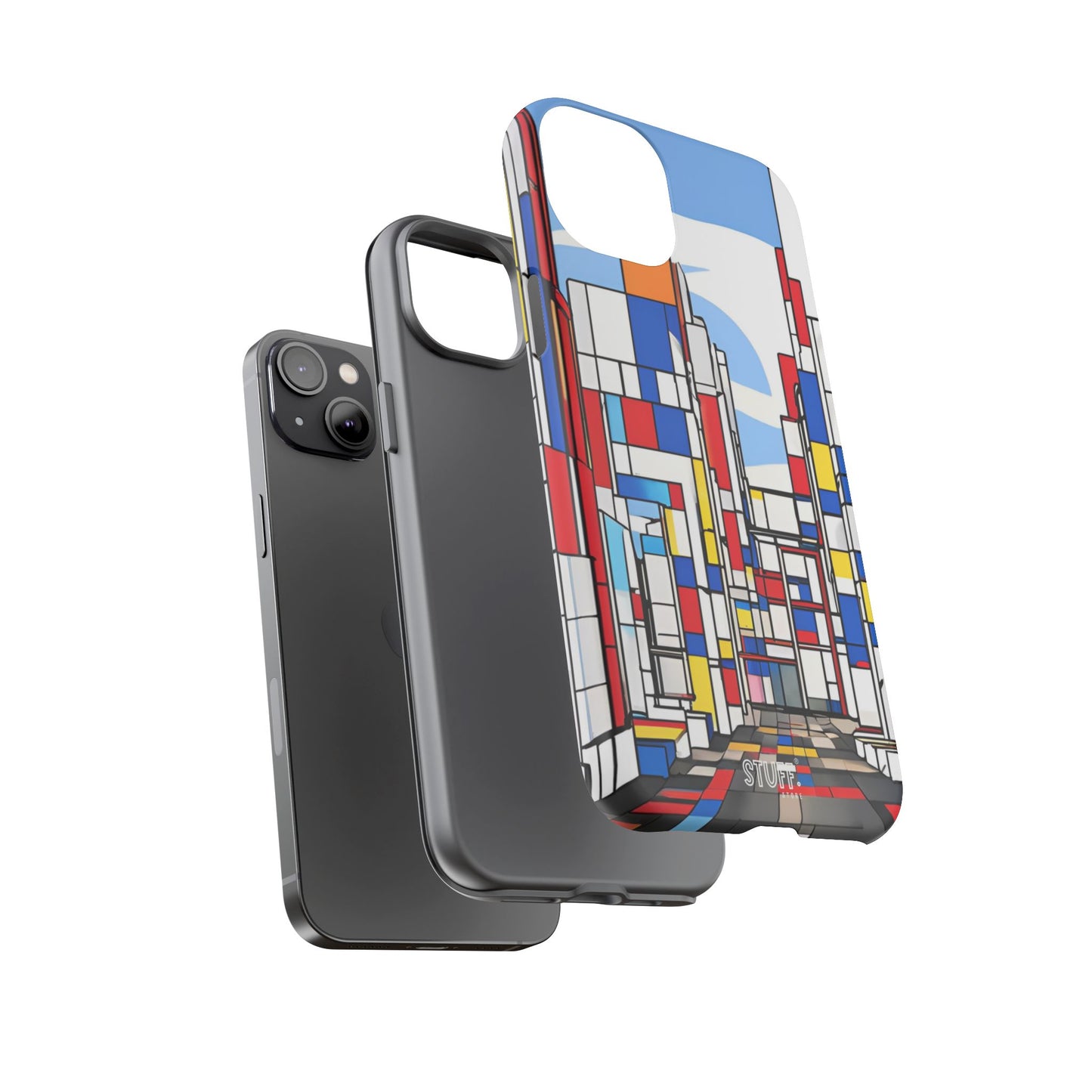Square City | Coque résistante double protection - inspiration Mondrian