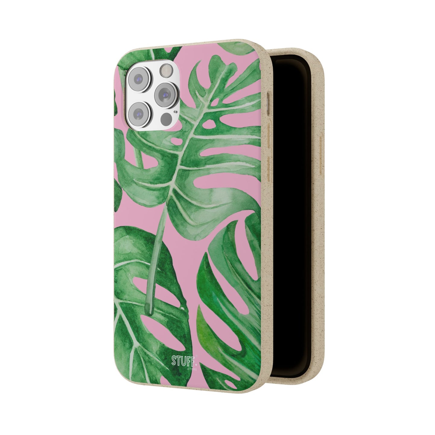 Monstera Case | Eco-Friendly Bamboo and Bioplastic Shell Monstera Leaves Pattern - Available with Gift Packaging