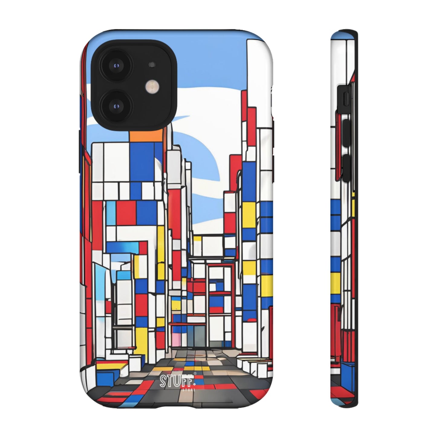 Square City | Coque résistante double protection - inspiration Mondrian
