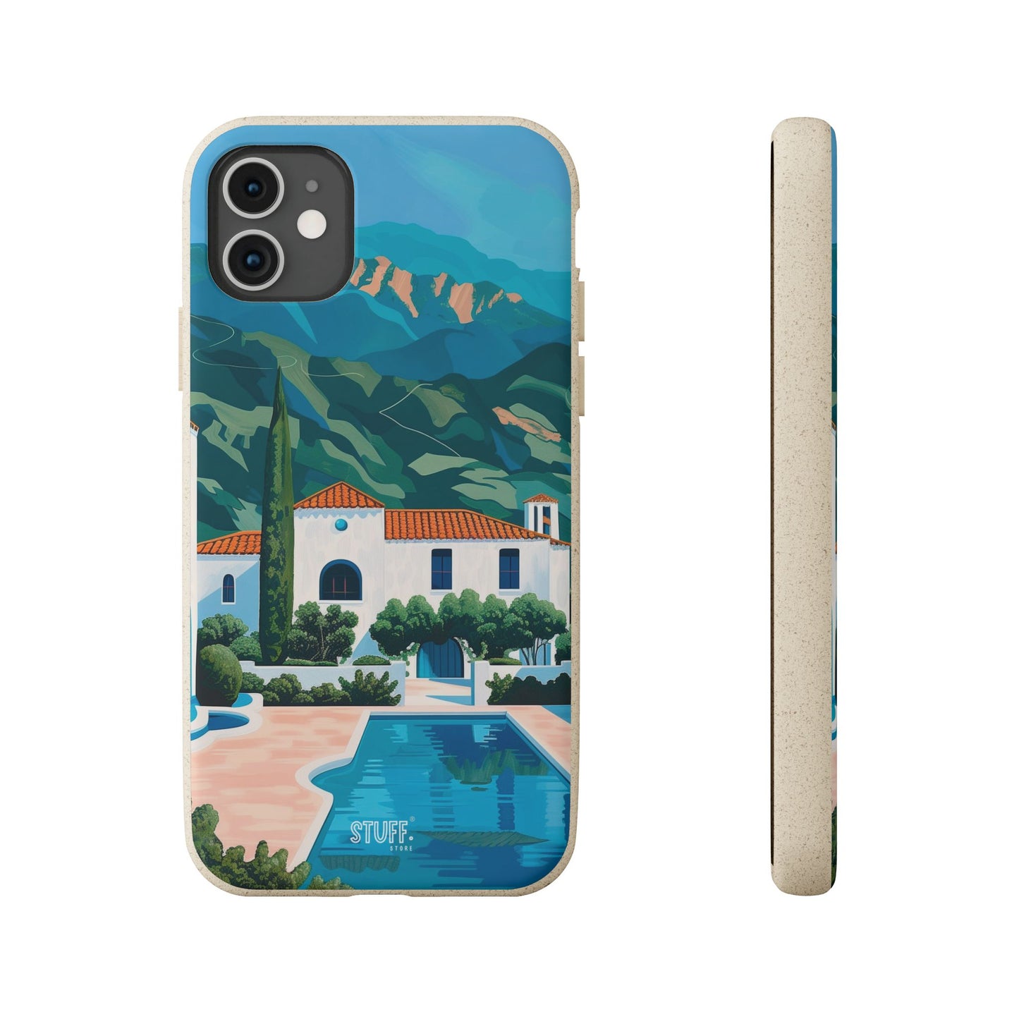 Summer Villa Case | Eco-Friendly Bamboo and Bioplastic Case with Summer Design - Available with Gift Packaging