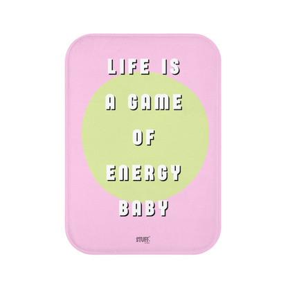 Tapis de Bain "Life is a Game of Energy" | Design Unique & Antidérapant