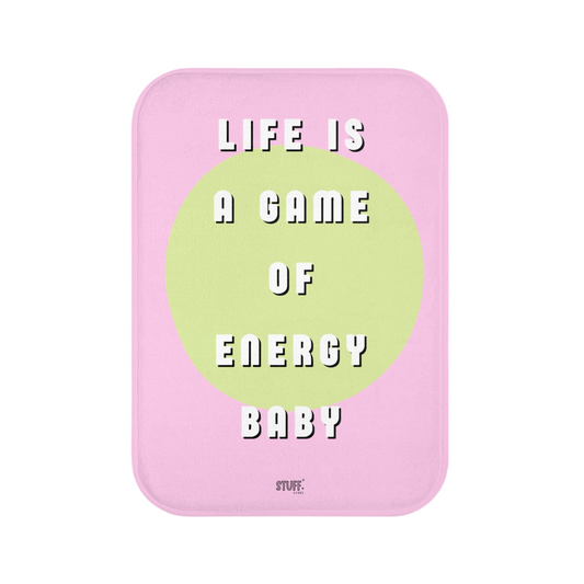 Tapis de Bain "Life is a Game of Energy" | Design Unique & Antidérapant